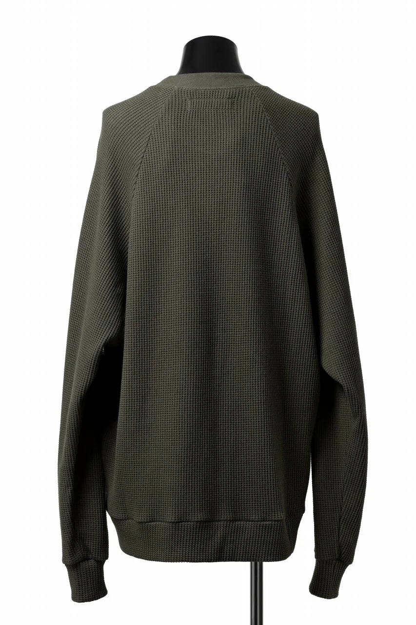 A.F ARTEFACT OVER SIZED DOLMAN LONG PULL OVER / WAFFLE COTTON JERSEY (KHAKI) - Image 4
