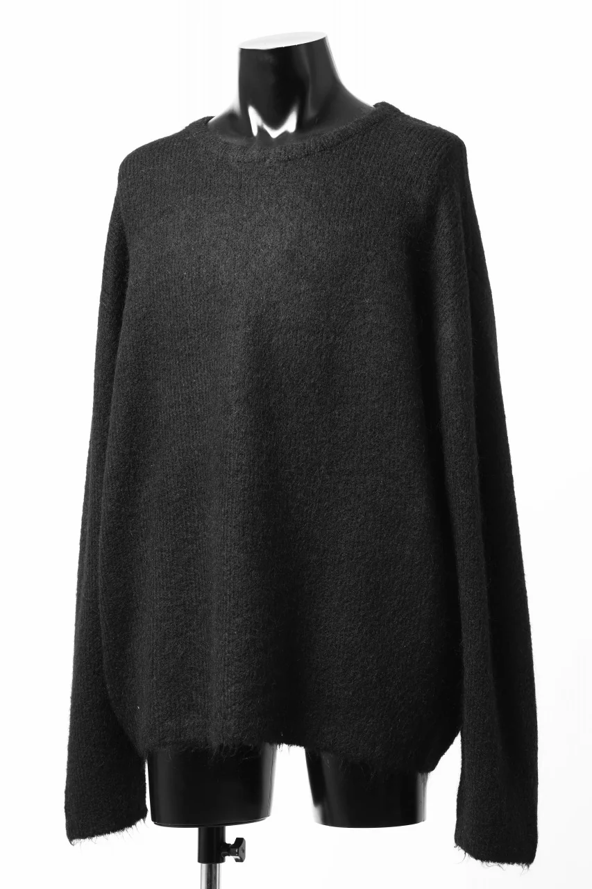 A.F ARTEFACT OVER SIZED KNIT TOPS / MIX WOOL (BLACK) - Image 2