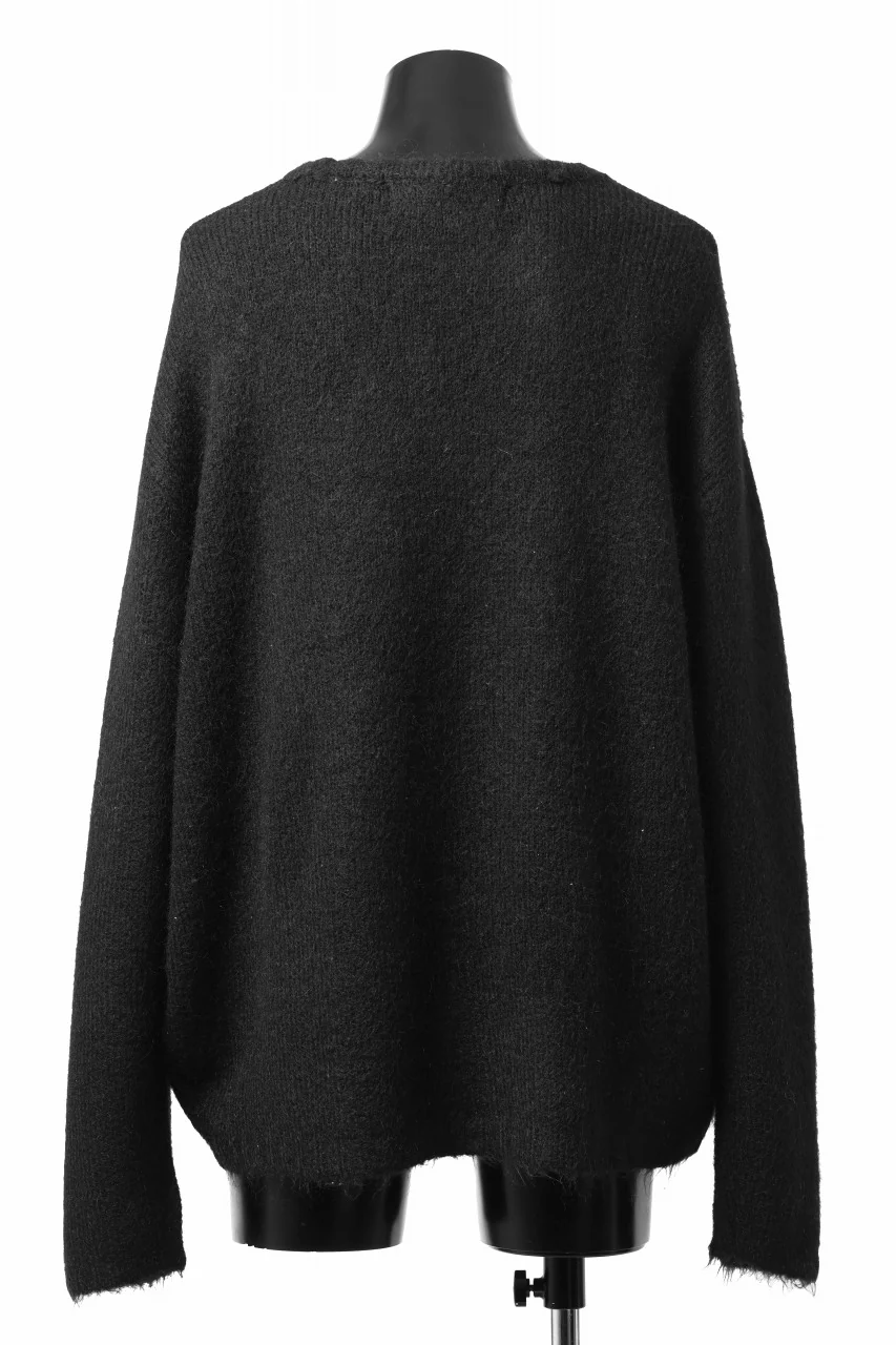A.F ARTEFACT OVER SIZED KNIT TOPS / MIX WOOL (BLACK) - Image 4
