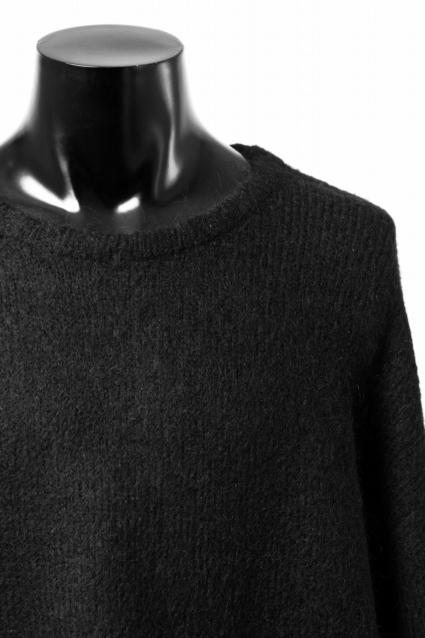 A.F ARTEFACT OVER SIZED KNIT TOPS / MIX WOOL (BLACK) - Image 5