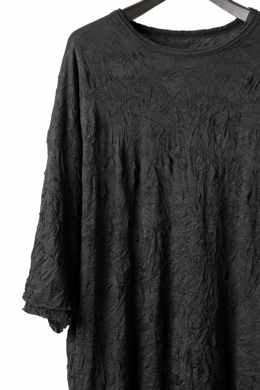 A.F ARTEFACT OVERSIZE LAYERED S/S TEE / GAUZE WASHER JERSEY (BLACK) - Image 4