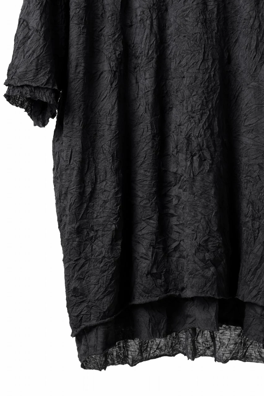 A.F ARTEFACT OVERSIZE LAYERED S/S TEE / GAUZE WASHER JERSEY (BLACK) - Image 5
