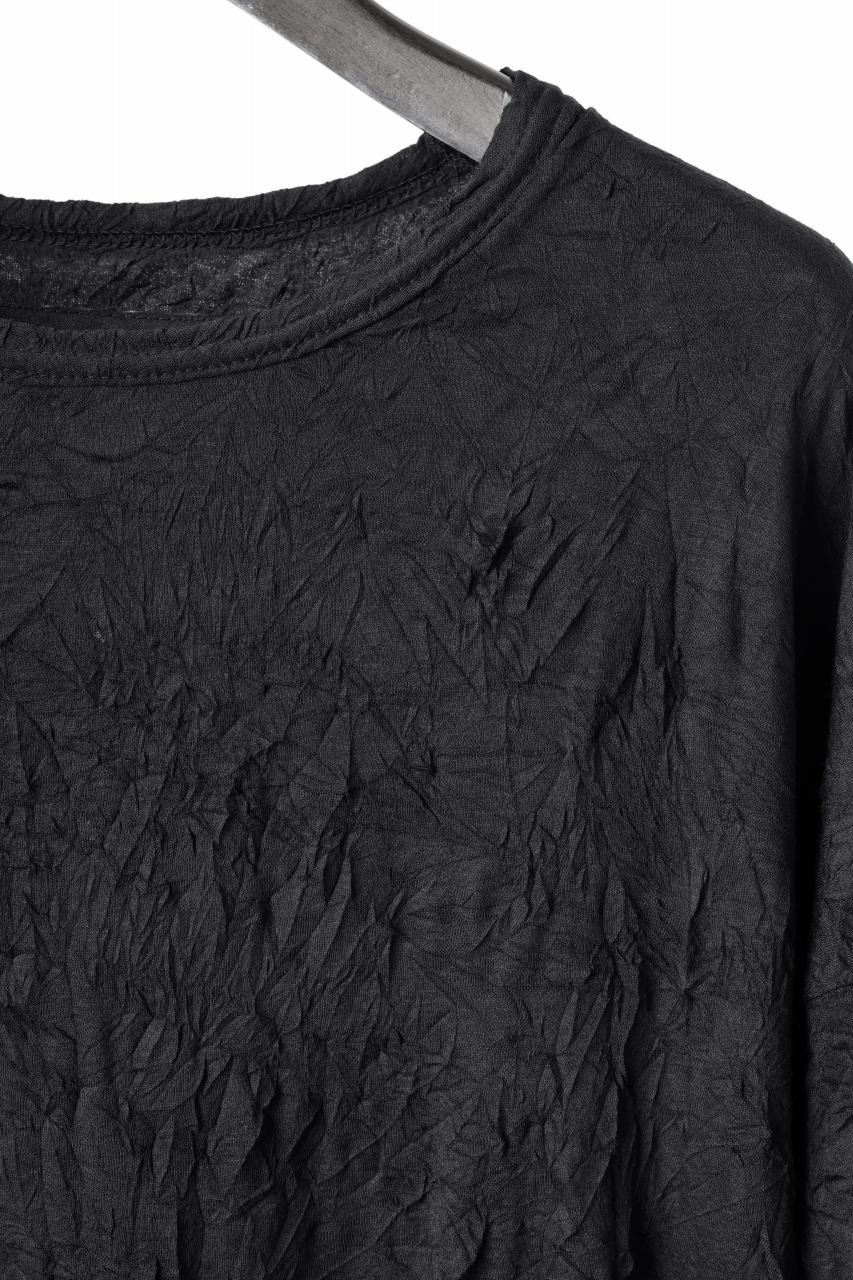 A.F ARTEFACT OVERSIZE LAYERED S/S TEE / GAUZE WASHER JERSEY (BLACK) - Image 7