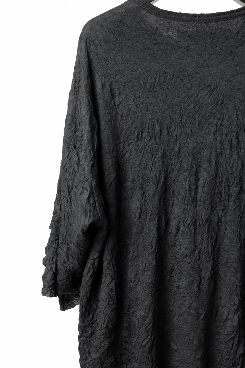 A.F ARTEFACT OVERSIZE LAYERED S/S TEE / GAUZE WASHER JERSEY (BLACK) - Image 9