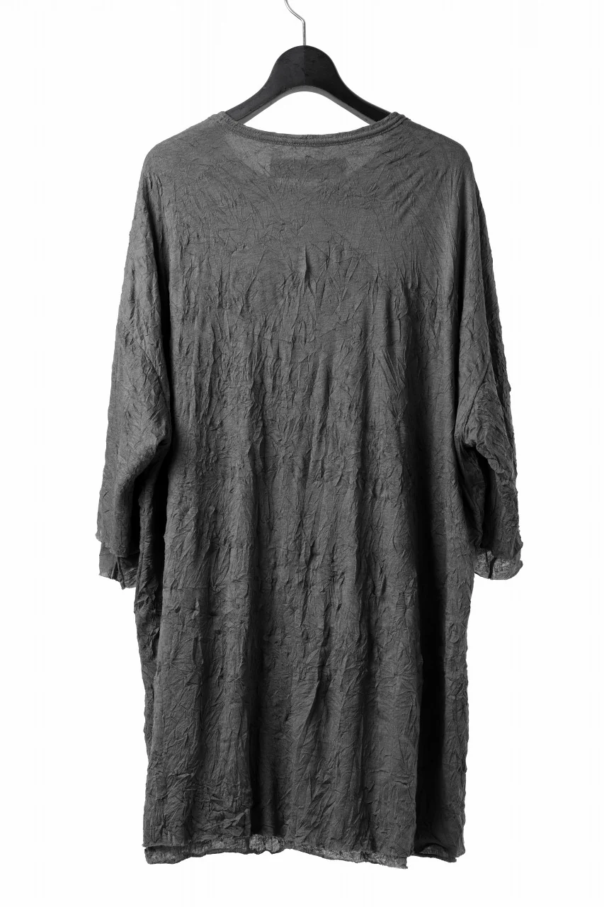 A.F ARTEFACT OVERSIZE LAYERED S/S TEE / GAUZE WASHER JERSEY (GREY) - Image 3
