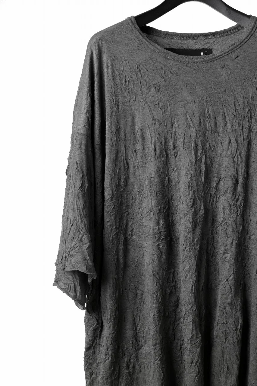 A.F ARTEFACT OVERSIZE LAYERED S/S TEE / GAUZE WASHER JERSEY (GREY) - Image 5