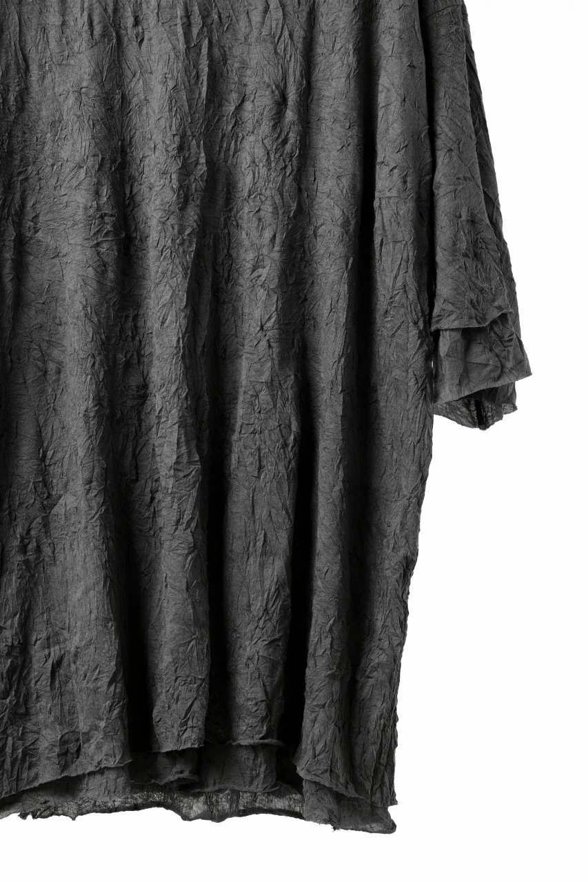 A.F ARTEFACT OVERSIZE LAYERED S/S TEE / GAUZE WASHER JERSEY (GREY) - Image 7