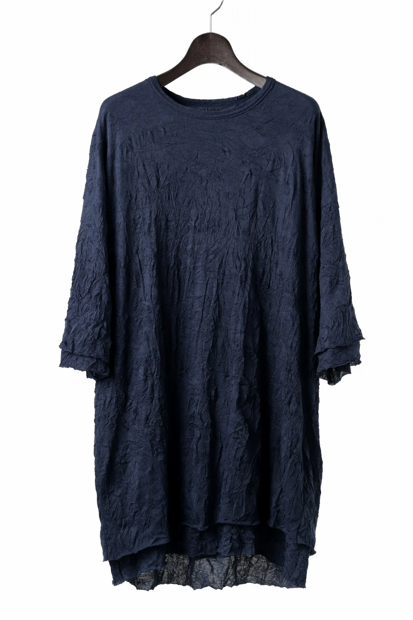 A.F ARTEFACT OVERSIZE LAYERED S/S TEE / GAUZE WASHER JERSEY (NAVY)