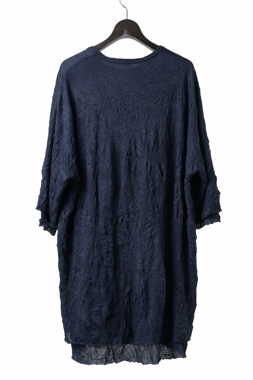 A.F ARTEFACT OVERSIZE LAYERED S/S TEE / GAUZE WASHER JERSEY (NAVY) - Image 2