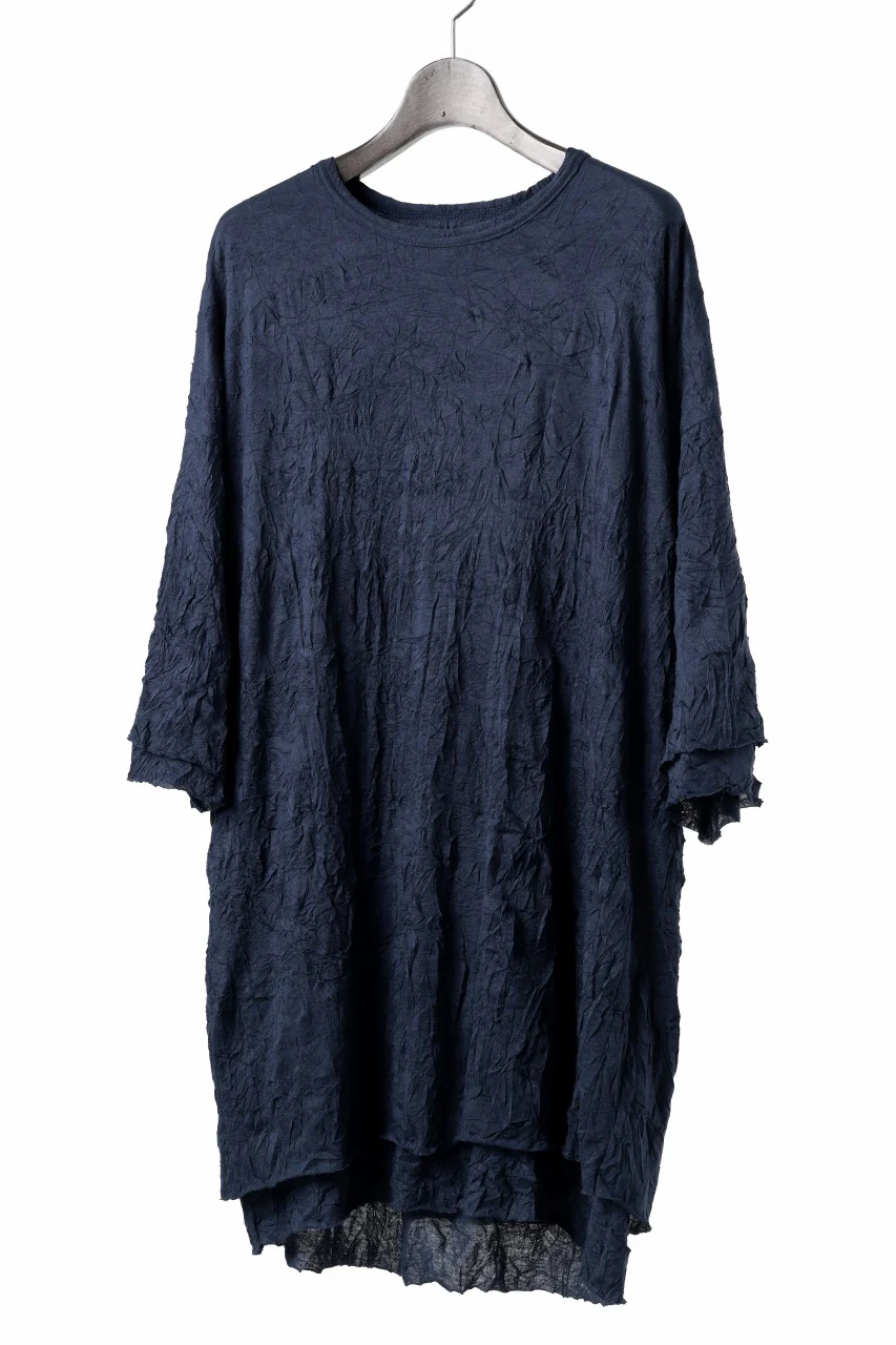 A.F ARTEFACT OVERSIZE LAYERED S/S TEE / GAUZE WASHER JERSEY (NAVY) - Image 3