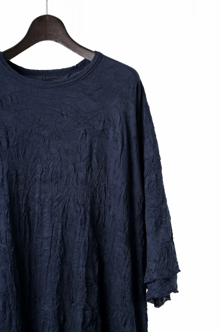 A.F ARTEFACT OVERSIZE LAYERED S/S TEE / GAUZE WASHER JERSEY (NAVY) - Image 4