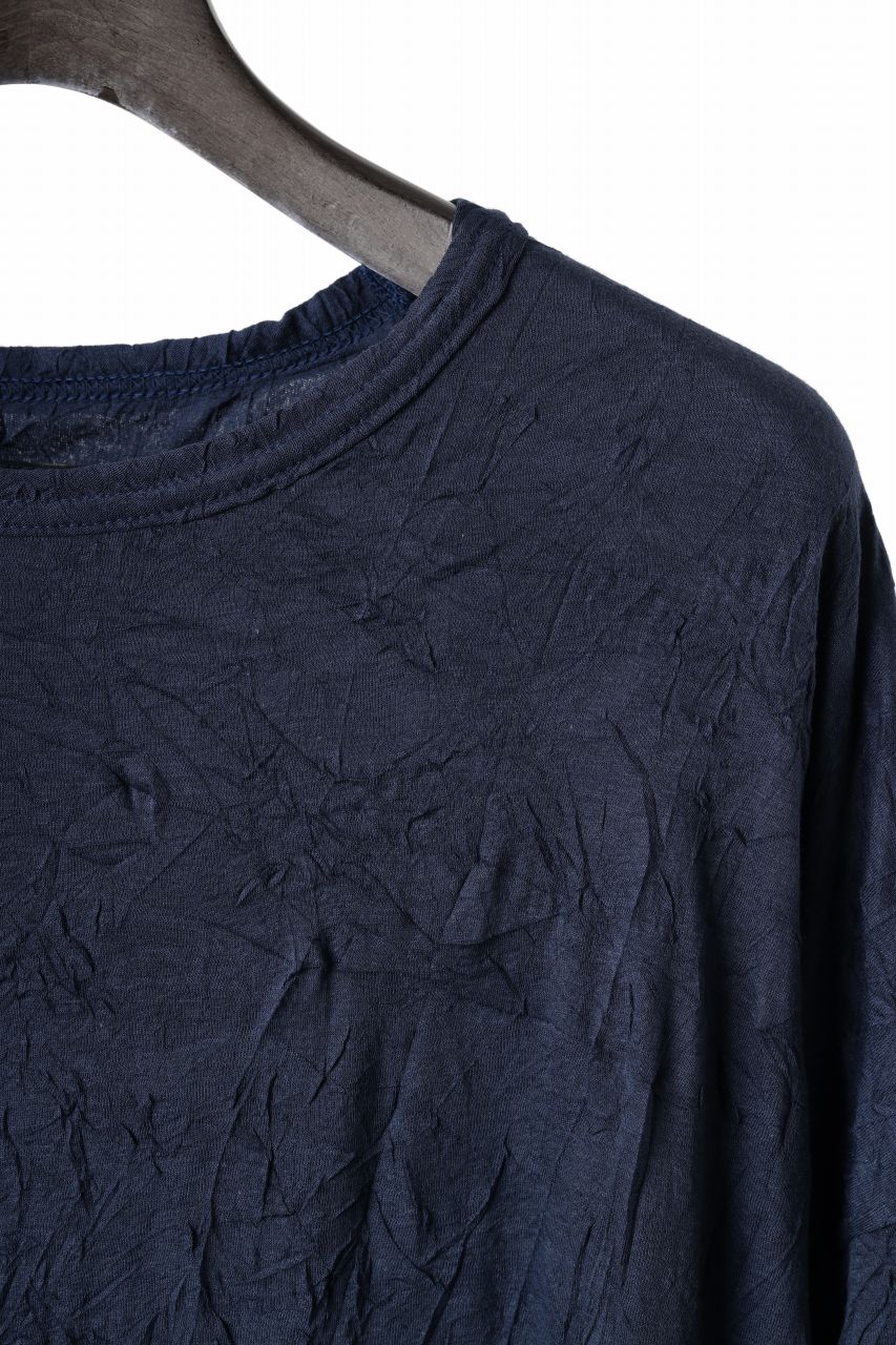 A.F ARTEFACT OVERSIZE LAYERED S/S TEE / GAUZE WASHER JERSEY (NAVY) - Image 6