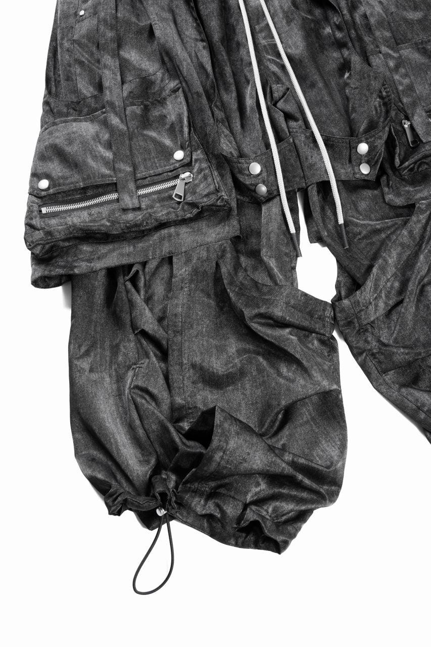 A.F ARTEFACT PARACHUTE WIDE CARGO PANTS / UNEVEN TEXTURE (BLACK) - Image 11