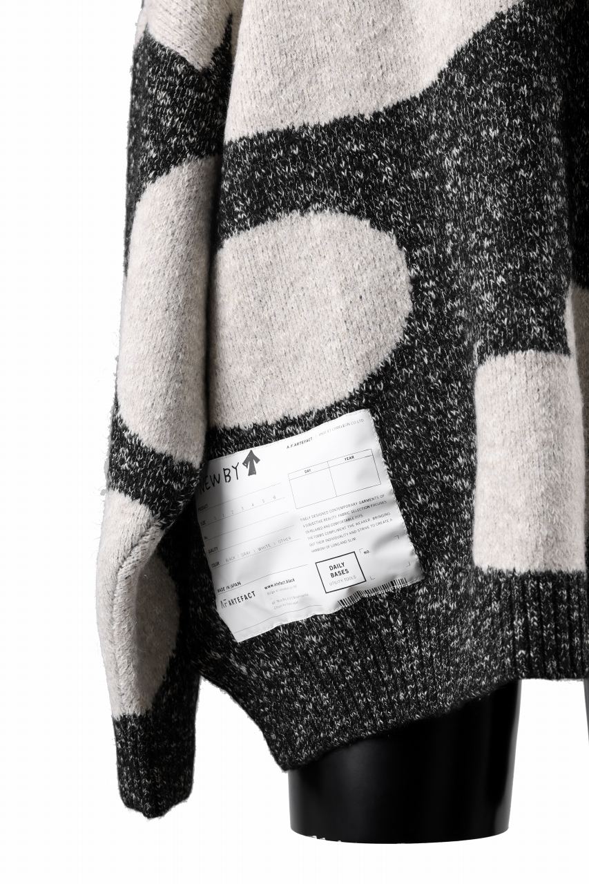 A.F ARTEFACT POLKA PATTERN BLEND KNIT CARDIGAN (GREY x BEIGE) - Image 10