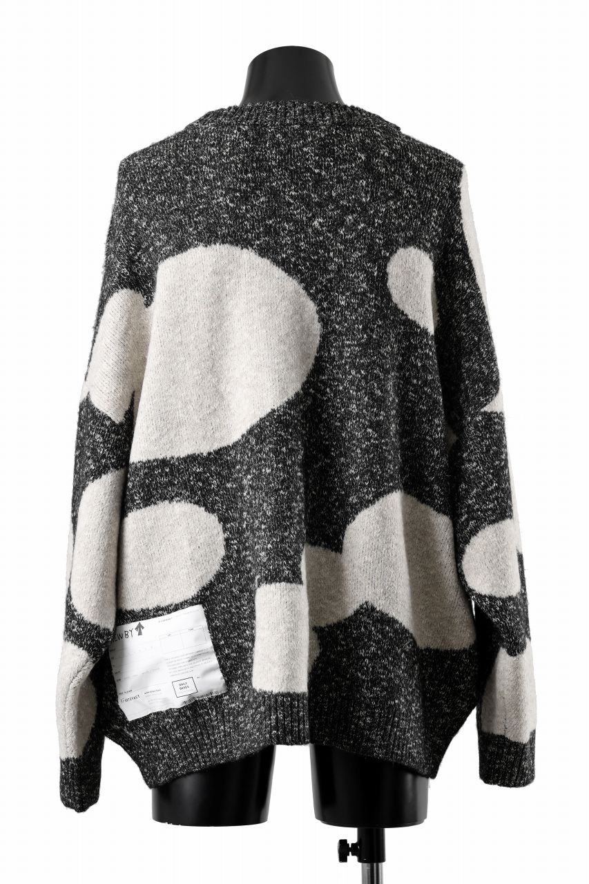 A.F ARTEFACT POLKA PATTERN BLEND KNIT CARDIGAN (GREY x BEIGE) - Image 4