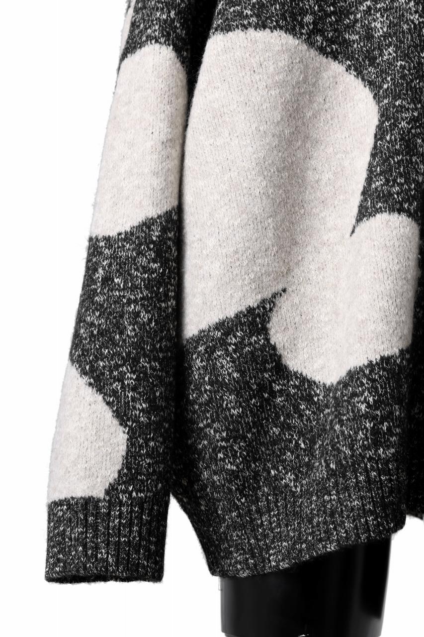 A.F ARTEFACT POLKA PATTERN BLEND KNIT CARDIGAN (GREY x BEIGE) - Image 7