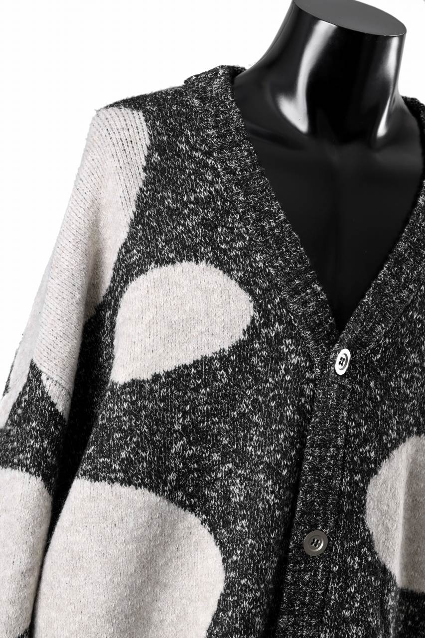 A.F ARTEFACT POLKA PATTERN BLEND KNIT CARDIGAN (GREY x BEIGE) - Image 8