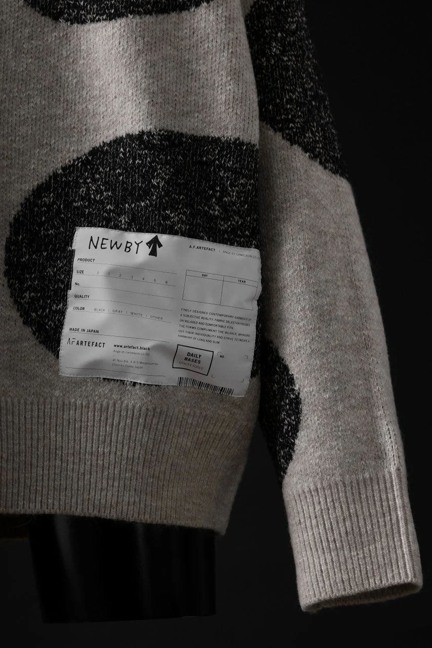 A.F ARTEFACT POLKA PATTERN KNIT TOPS (BEIGE x GREY) - Image 13