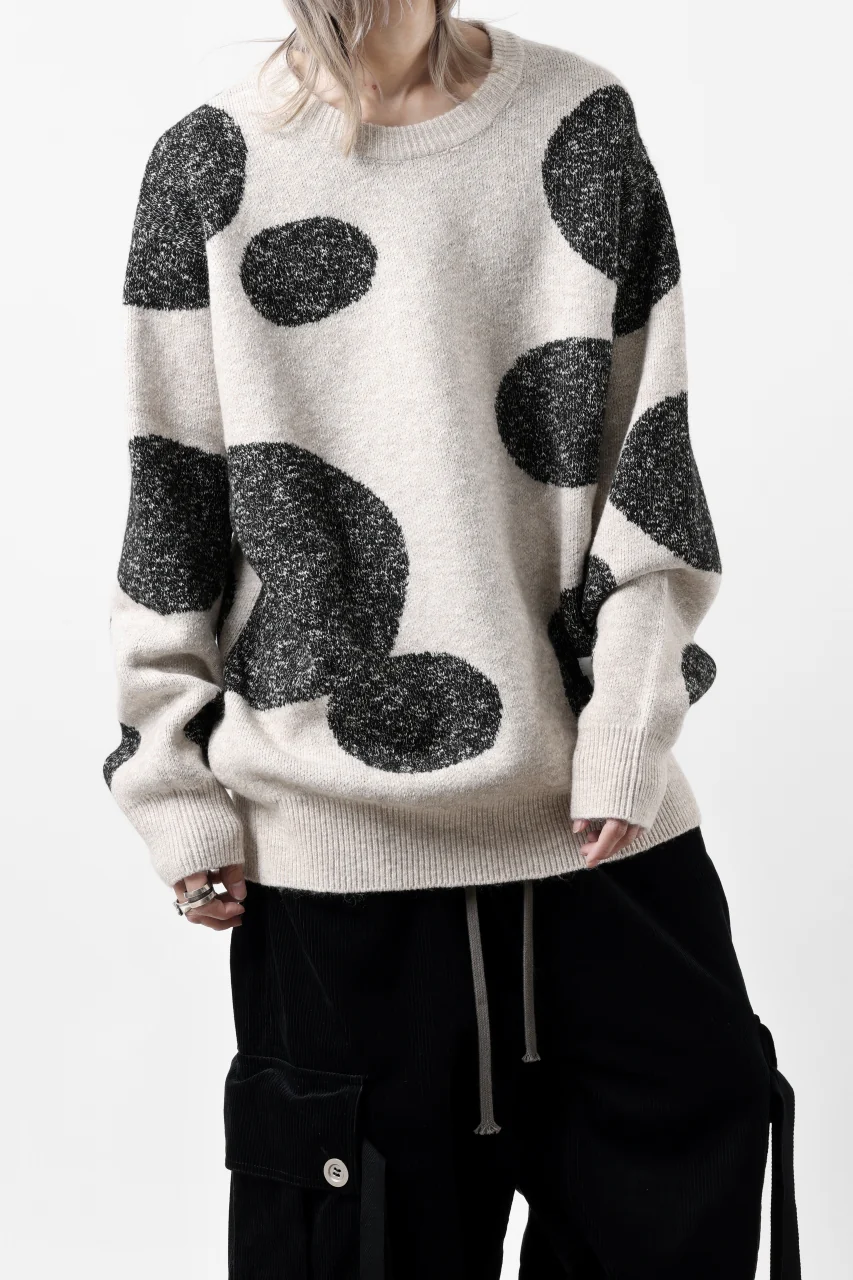 A.F ARTEFACT POLKA PATTERN KNIT TOPS (BEIGE x GREY) - Image 25