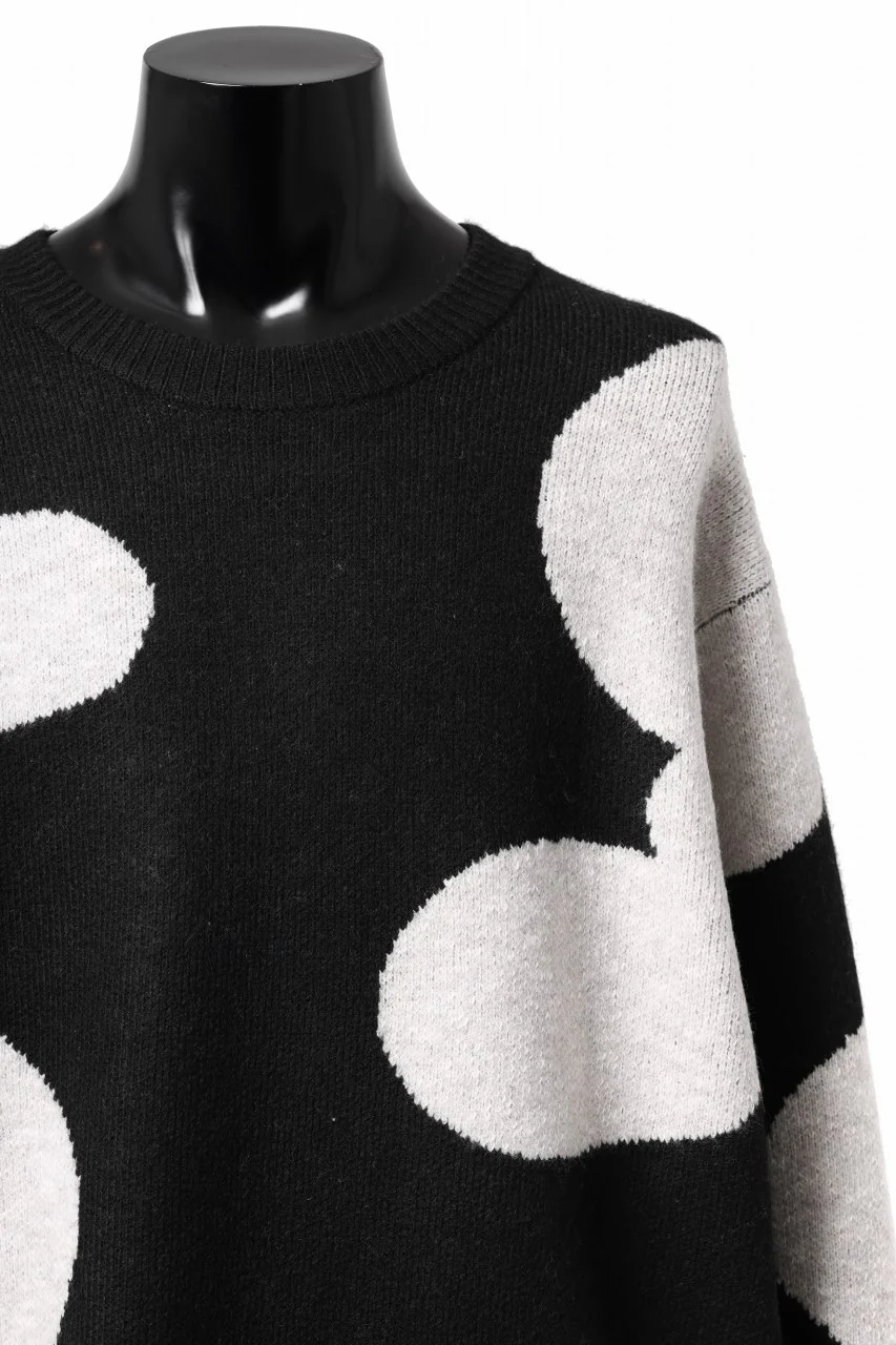 A.F ARTEFACT POLKA PATTERN KNIT TOPS (BLACK x BEIGE) - Image 10