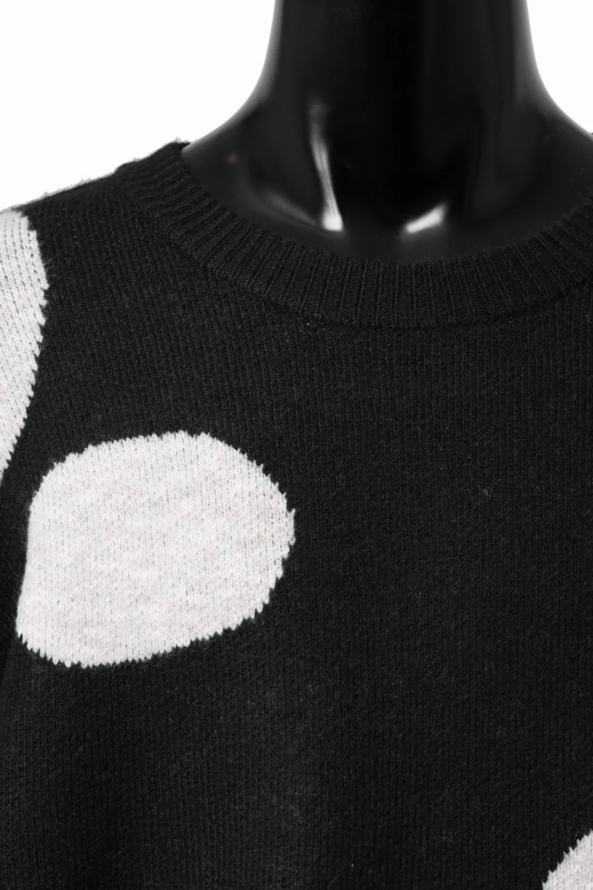 A.F ARTEFACT POLKA PATTERN KNIT TOPS (BLACK x BEIGE) - Image 11