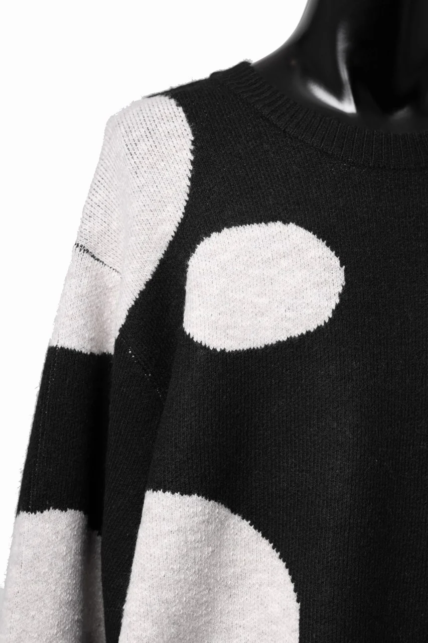 A.F ARTEFACT POLKA PATTERN KNIT TOPS (BLACK x BEIGE) - Image 12