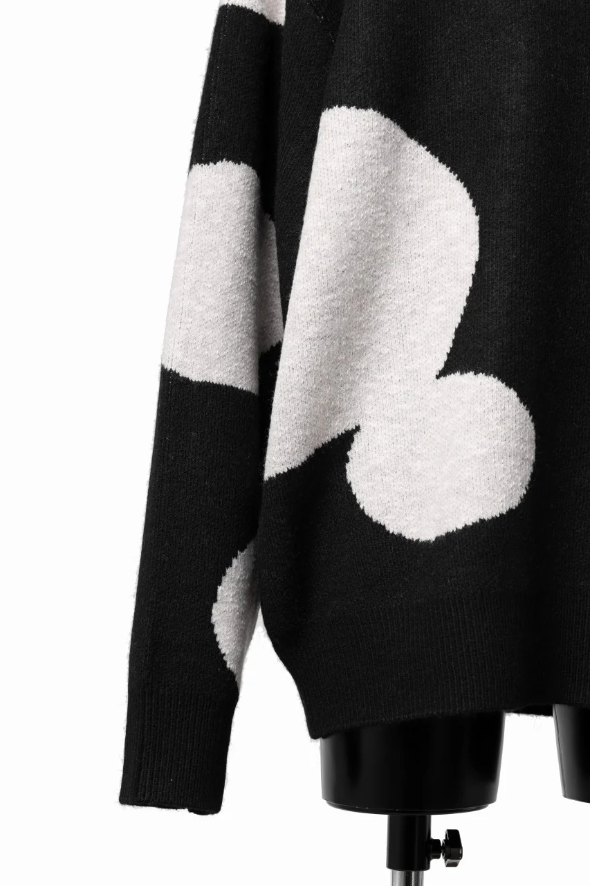 A.F ARTEFACT POLKA PATTERN KNIT TOPS (BLACK x BEIGE) - Image 13