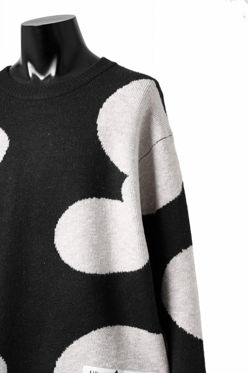 A.F ARTEFACT POLKA PATTERN KNIT TOPS (BLACK x BEIGE) - Image 14