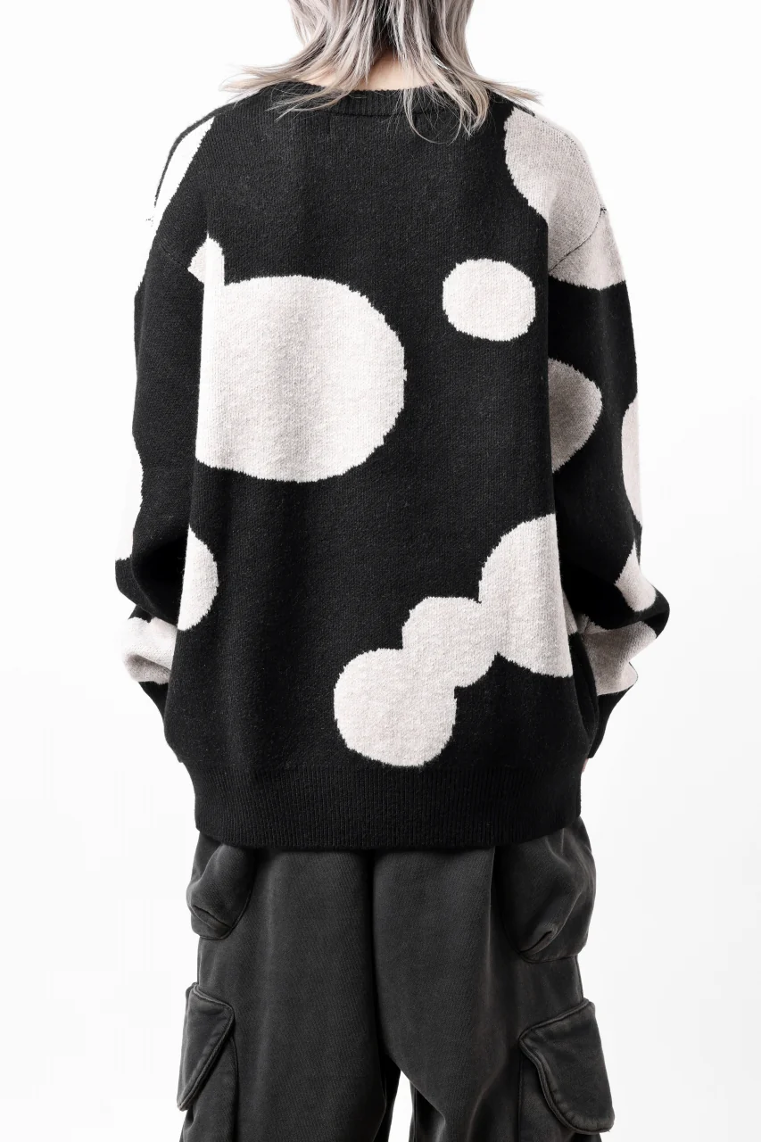 A.F ARTEFACT POLKA PATTERN KNIT TOPS (BLACK x BEIGE) - Image 25