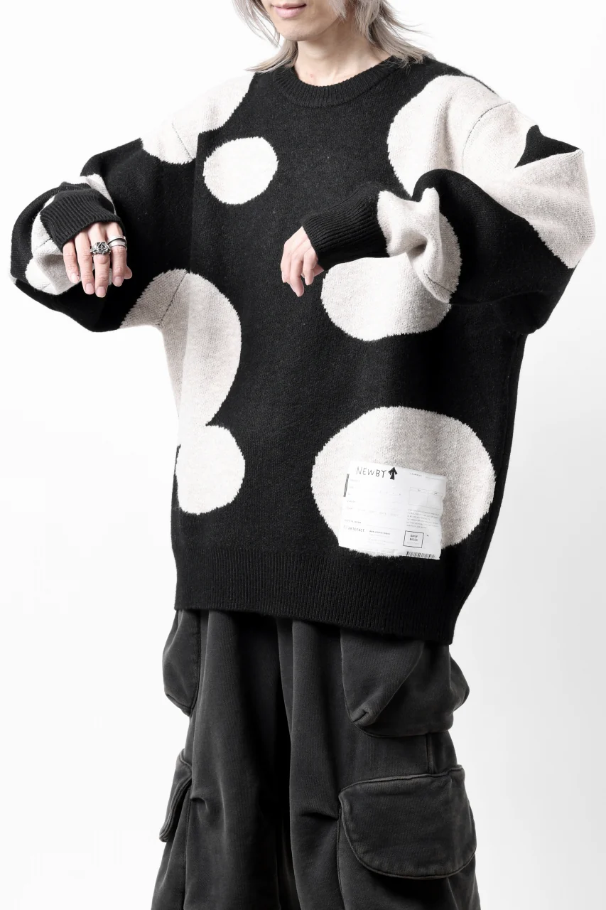 A.F ARTEFACT POLKA PATTERN KNIT TOPS (BLACK x BEIGE) - Image 29