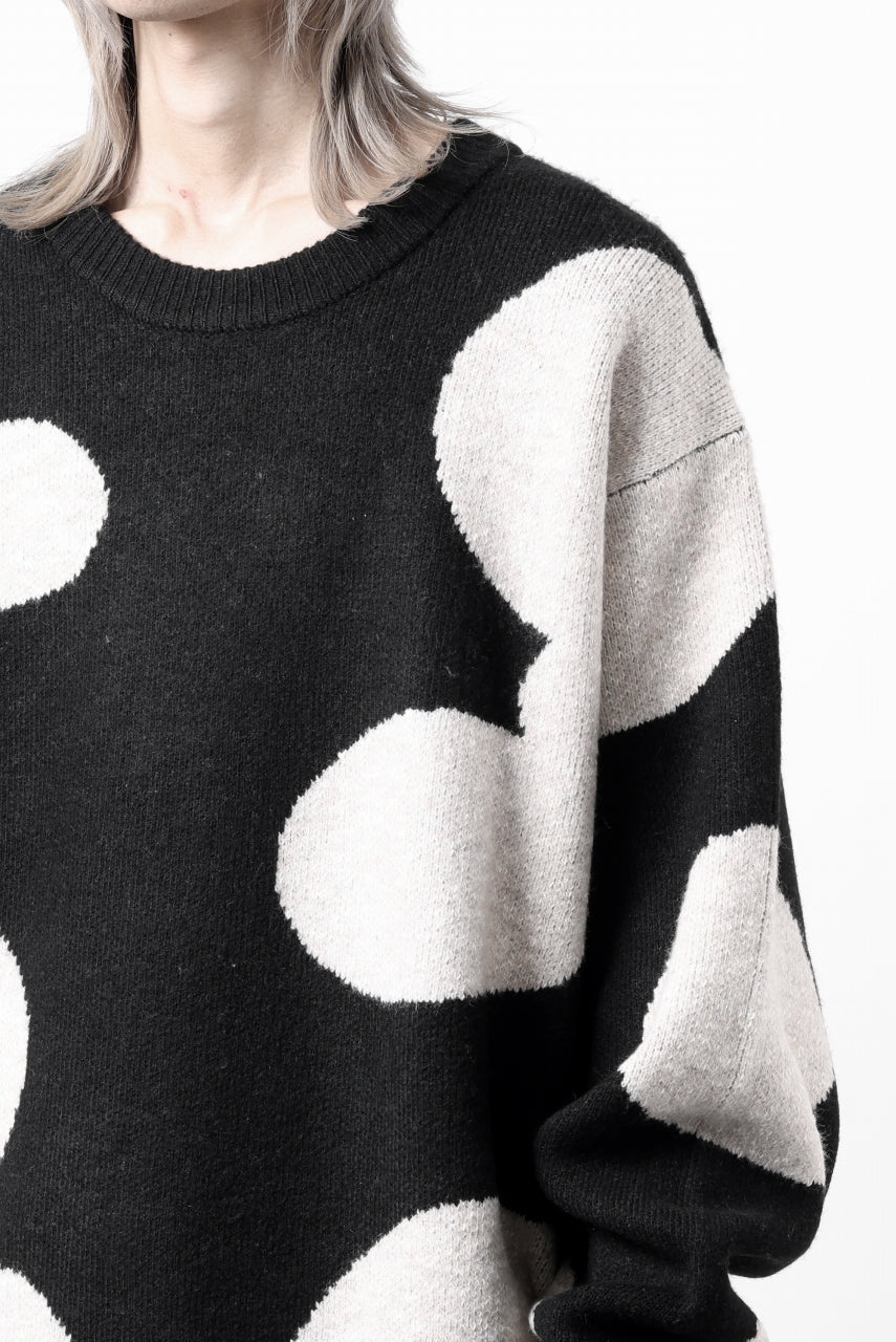 A.F ARTEFACT POLKA PATTERN KNIT TOPS (BLACK x BEIGE) - Image 31