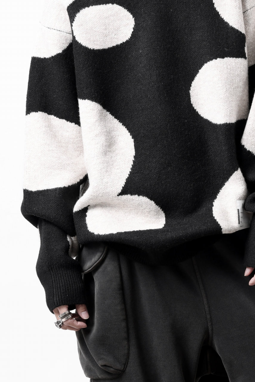 A.F ARTEFACT POLKA PATTERN KNIT TOPS (BLACK x BEIGE) - Image 36