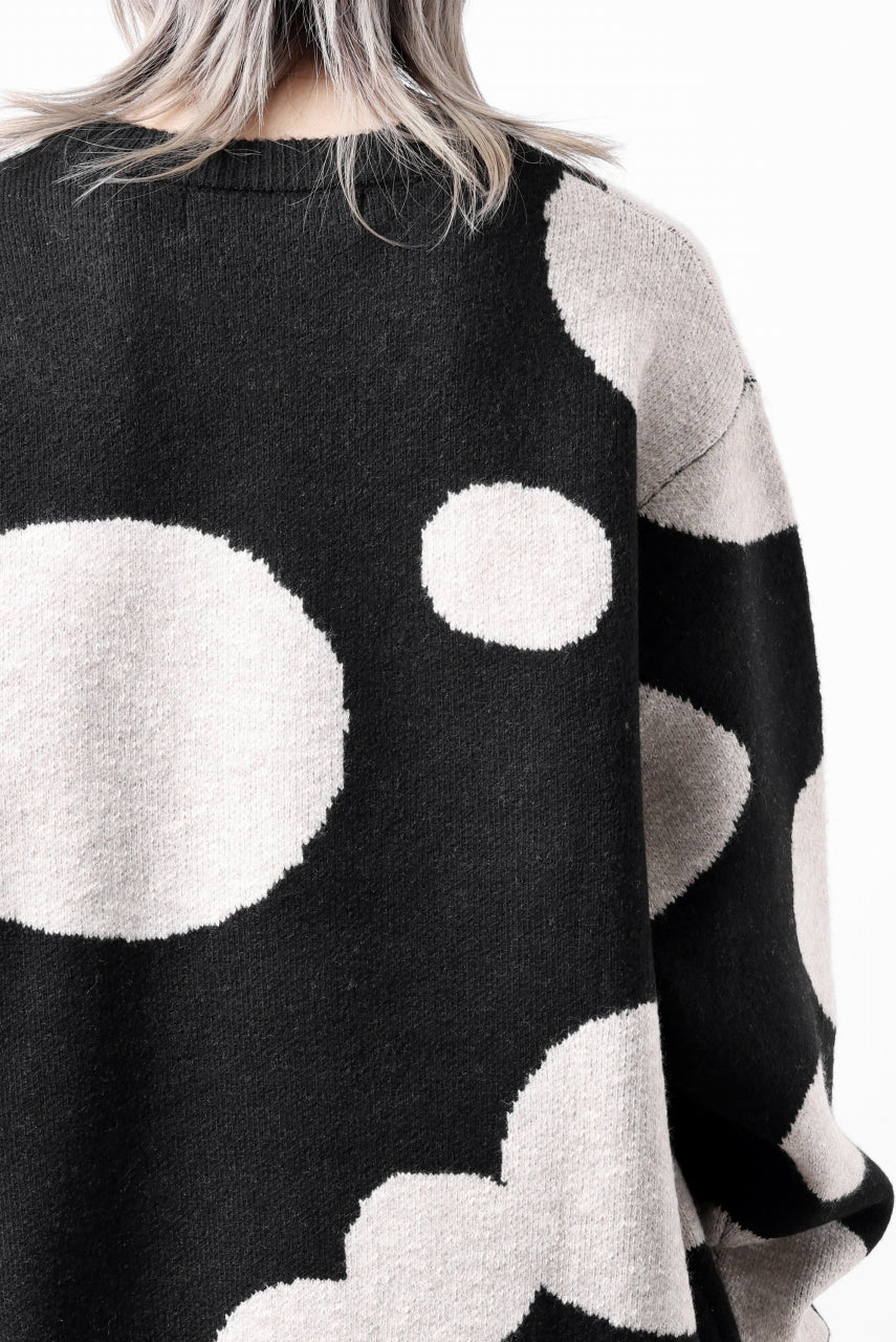 A.F ARTEFACT POLKA PATTERN KNIT TOPS (BLACK x BEIGE) - Image 37