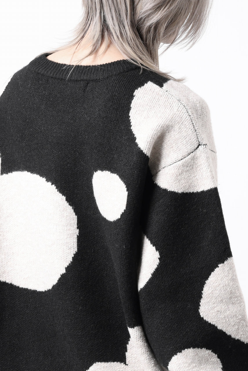 A.F ARTEFACT POLKA PATTERN KNIT TOPS (BLACK x BEIGE) - Image 38