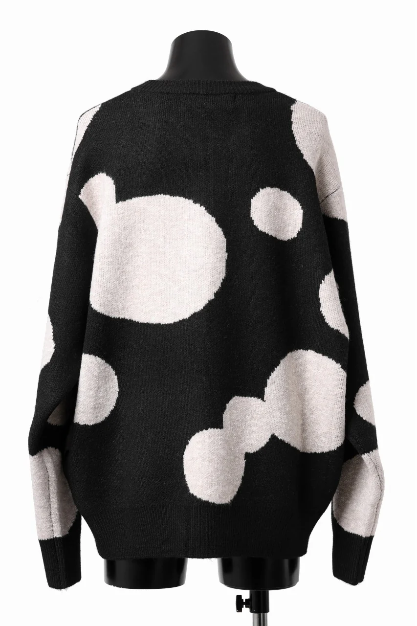 A.F ARTEFACT POLKA PATTERN KNIT TOPS (BLACK x BEIGE) - Image 8