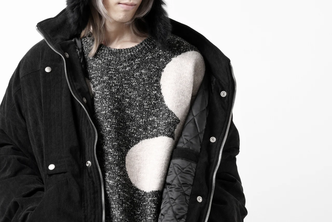 A.F ARTEFACT POLKA PATTERN KNIT TOPS (GREY x BEIGE) - Image 41