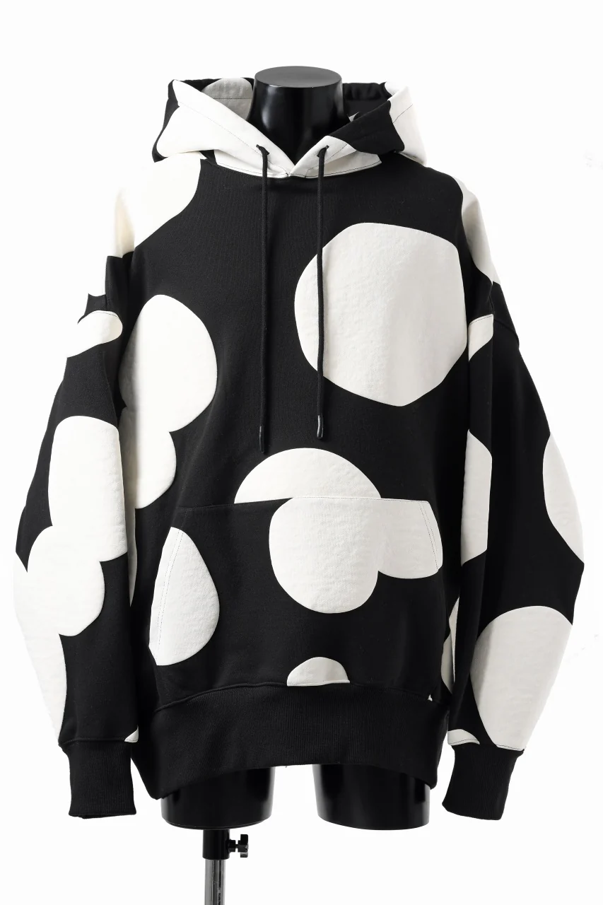 A.F ARTEFACT POLKA PATTERN SWEAT HOODIE (BLACK)