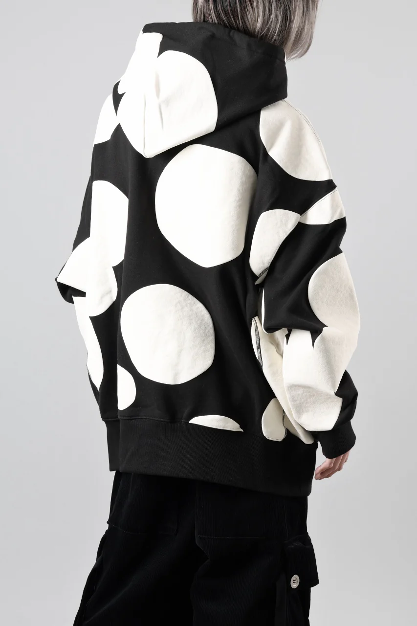 A.F ARTEFACT POLKA PATTERN SWEAT HOODIE (BLACK) - Image 10