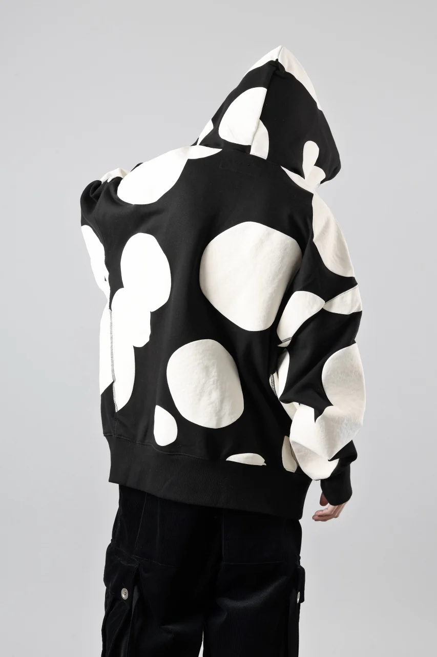A.F ARTEFACT POLKA PATTERN SWEAT HOODIE (BLACK) - Image 11