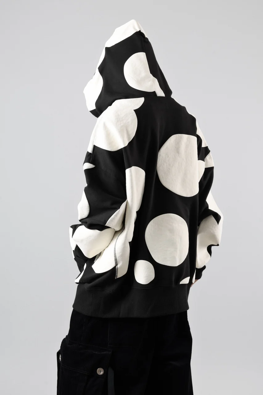 A.F ARTEFACT POLKA PATTERN SWEAT HOODIE (BLACK) - Image 12