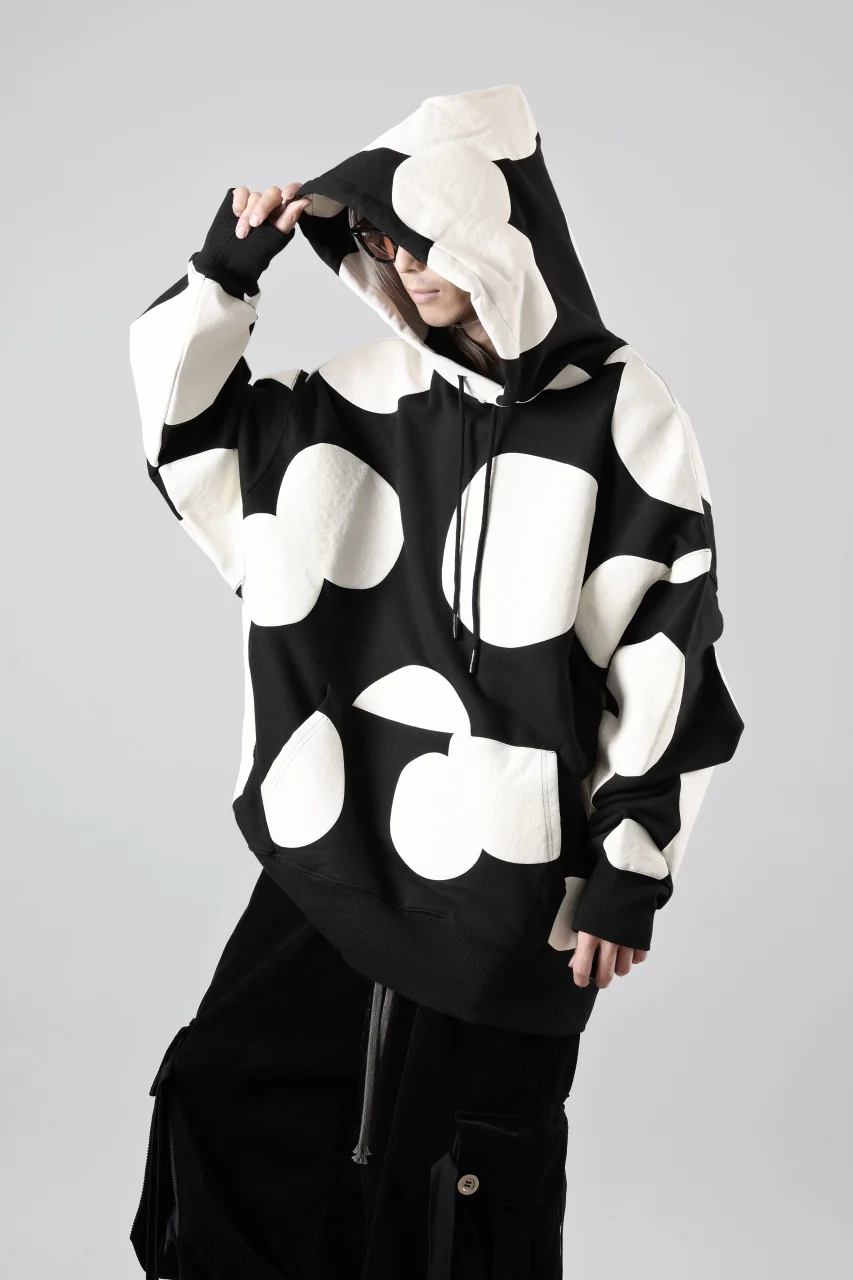 A.F ARTEFACT POLKA PATTERN SWEAT HOODIE (BLACK) - Image 13
