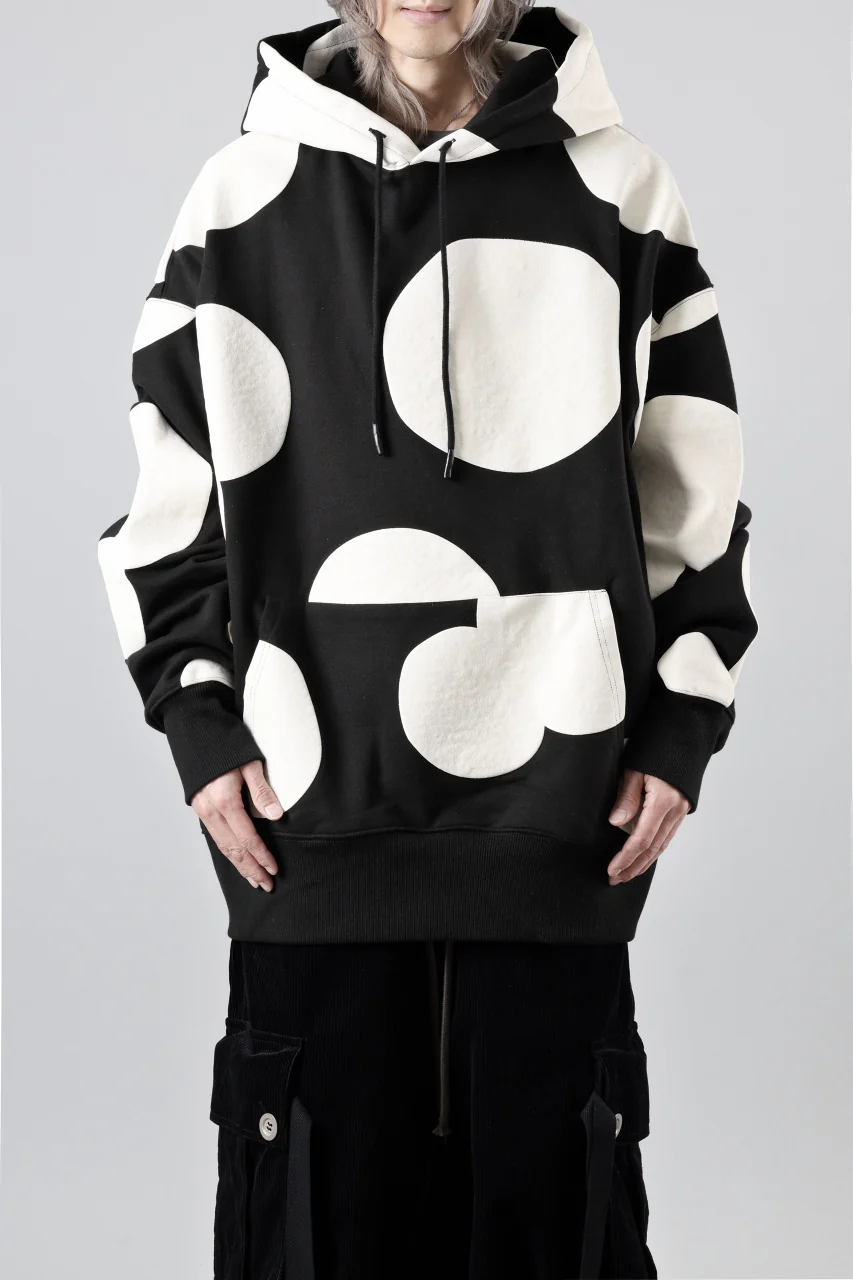 A.F ARTEFACT POLKA PATTERN SWEAT HOODIE (BLACK) - Image 2