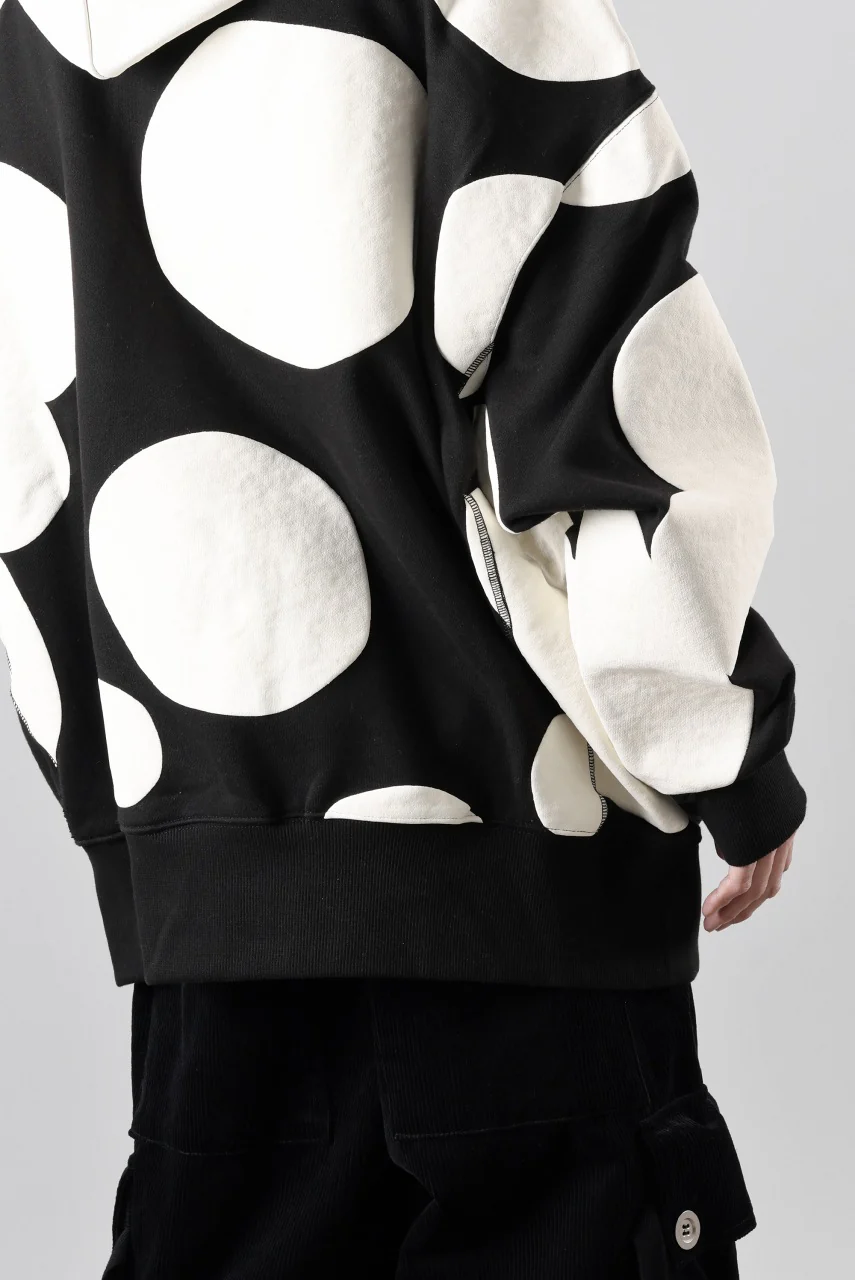 A.F ARTEFACT POLKA PATTERN SWEAT HOODIE (BLACK) - Image 33