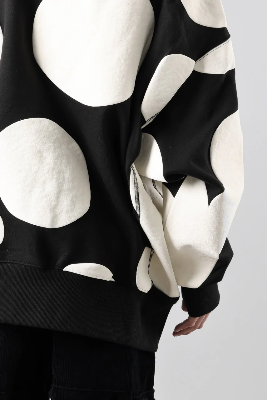 A.F ARTEFACT POLKA PATTERN SWEAT HOODIE (BLACK) - Image 34