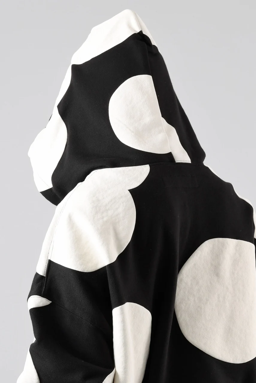 A.F ARTEFACT POLKA PATTERN SWEAT HOODIE (BLACK) - Image 36