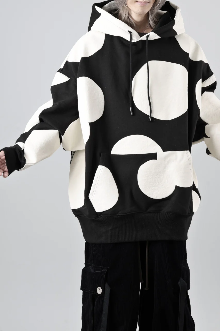 A.F ARTEFACT POLKA PATTERN SWEAT HOODIE (BLACK) - Image 5