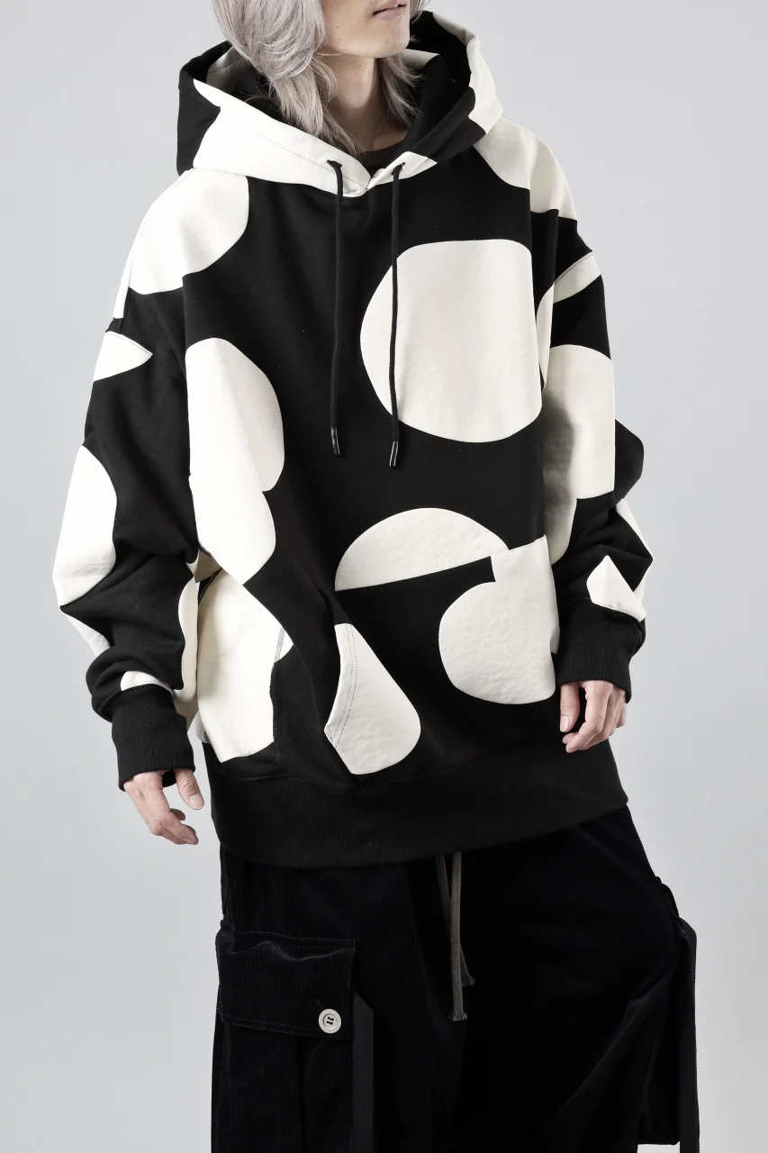 A.F ARTEFACT POLKA PATTERN SWEAT HOODIE (BLACK) - Image 6