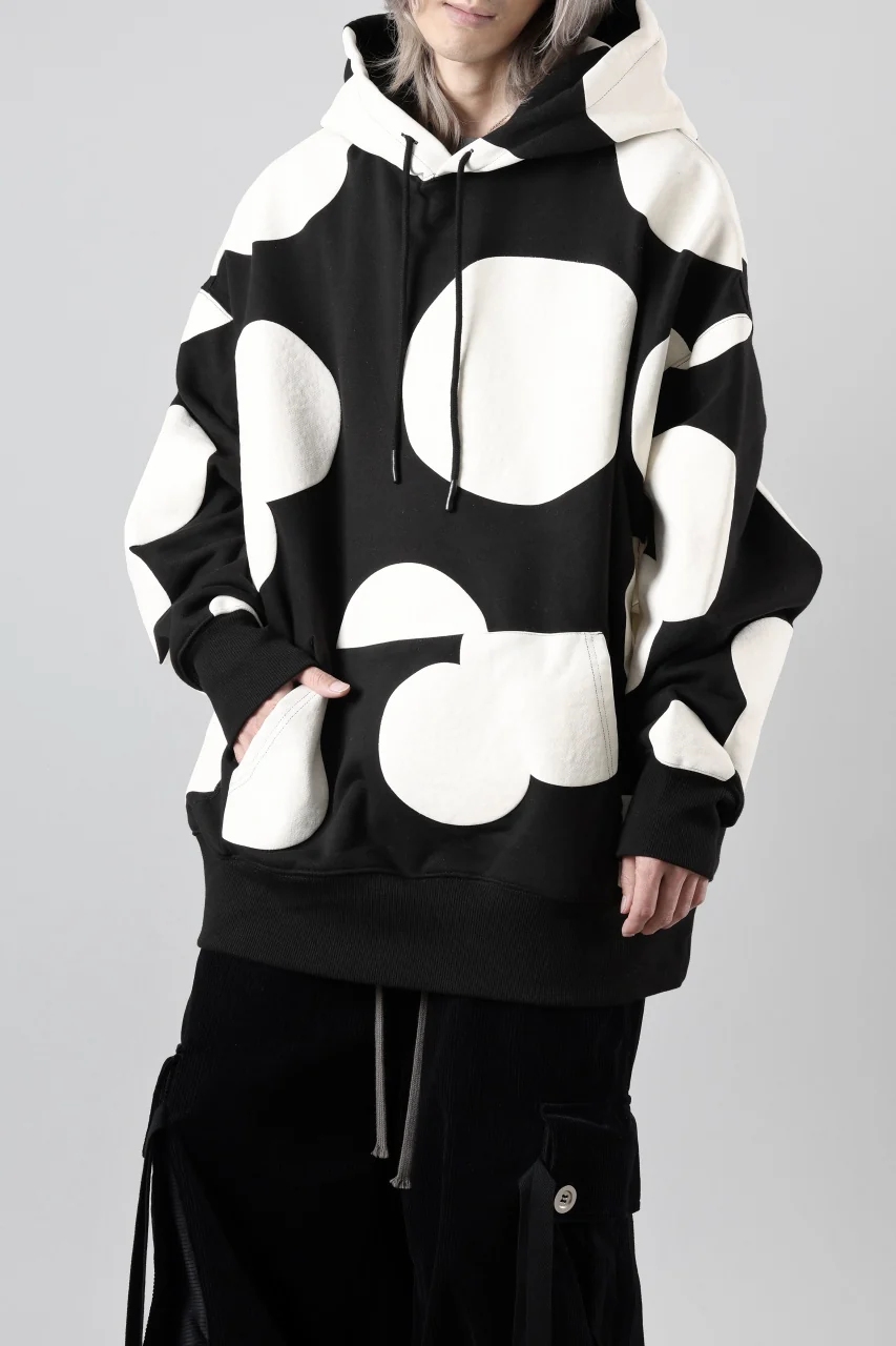 A.F ARTEFACT POLKA PATTERN SWEAT HOODIE (BLACK) - Image 7