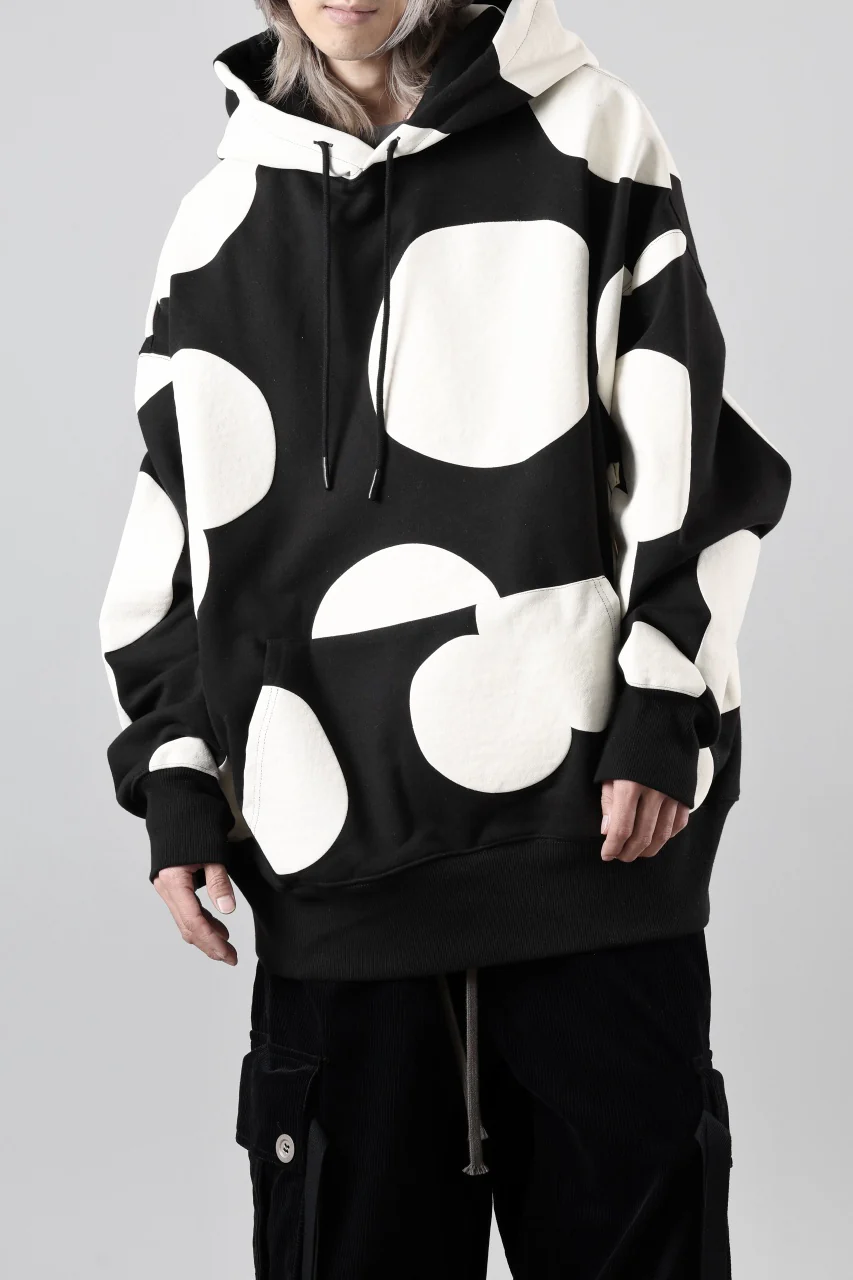 A.F ARTEFACT POLKA PATTERN SWEAT HOODIE (BLACK) - Image 8
