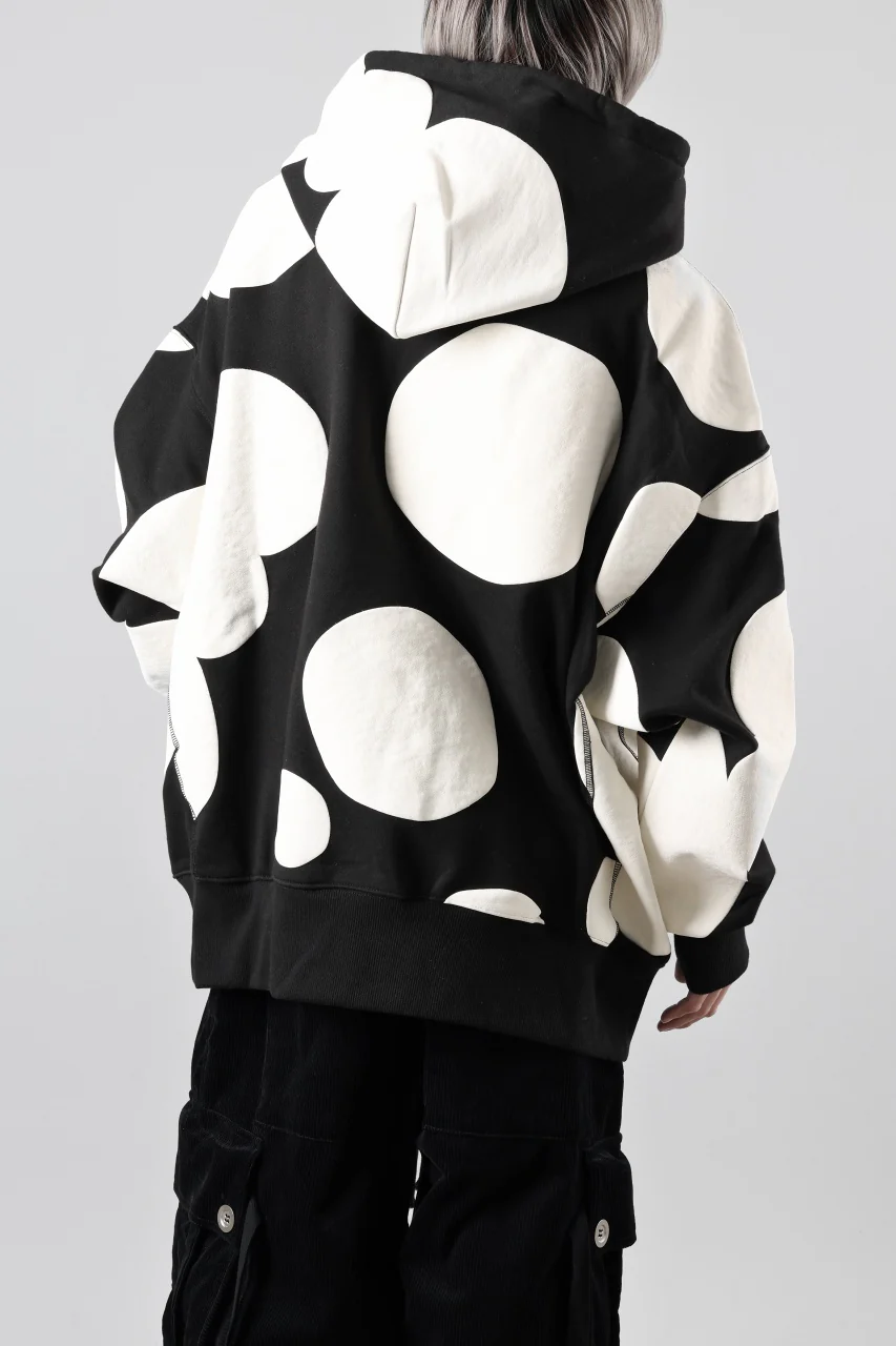 A.F ARTEFACT POLKA PATTERN SWEAT HOODIE (BLACK) - Image 9